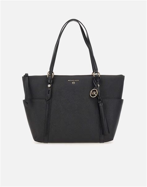 michael kors voyager lg mf tz tote black|Michael Kors large saffiano tote.